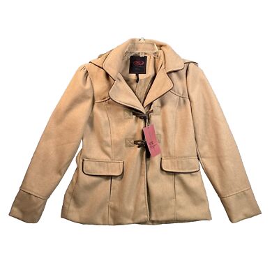 Yoki Women's Outerwear Collection Hooded Jacket Size Large Snaps Toggle PolyWool