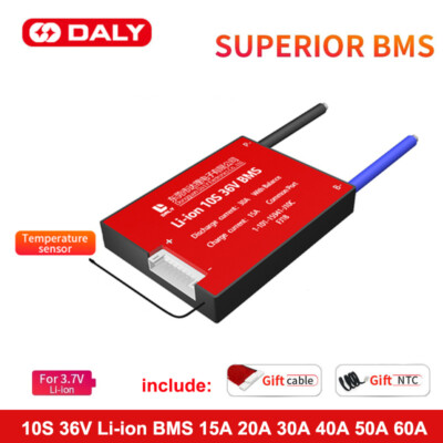 DALY BMS 10S 36V 15A-60A Li-ion Battery BMS With NTC Balance  For Ebike Escooter