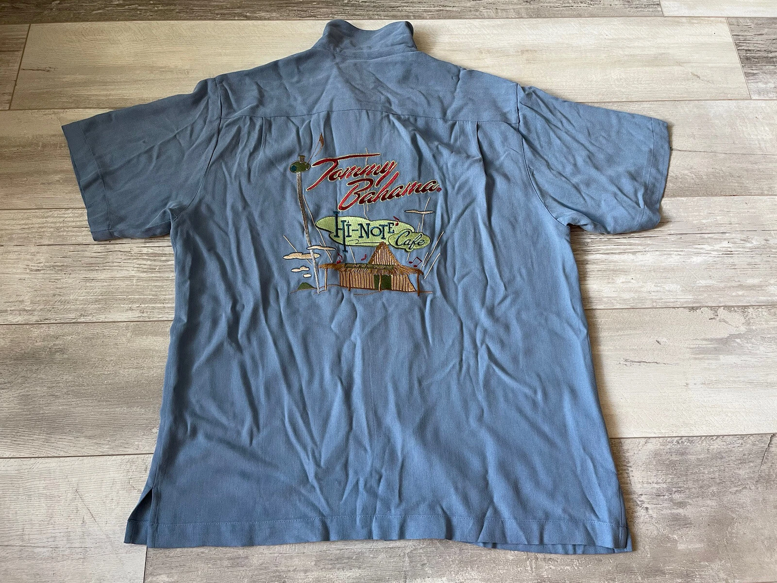 Tommy Bahama Aloha Hawaiian Shirt "Hi Note Cafe" Size Medium 100% Silk Lovely!