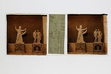 Musée de Naples Sculptures Napoli Italie Italia Vintage Plaque stéréo 1900 