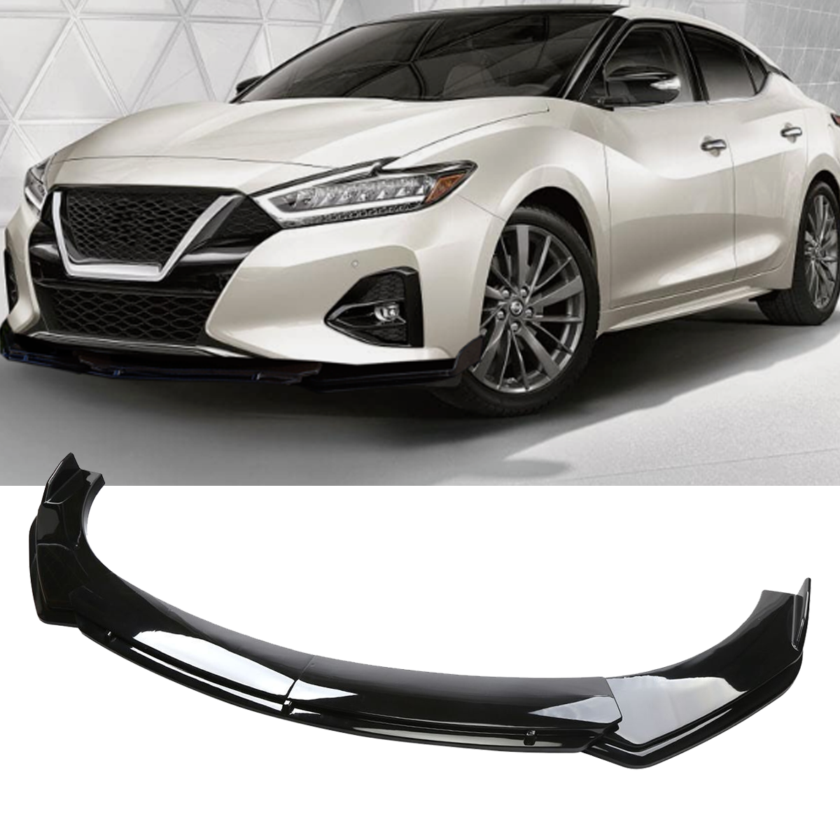 Gloss Black Front Bumper Lip Spoiler Splitter Kit for Nissan Sentra Altima