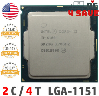Intel Core i3-6100 SR2HG 6th Gen Desktop CPU Processor 3.70 GHz LGA 1151