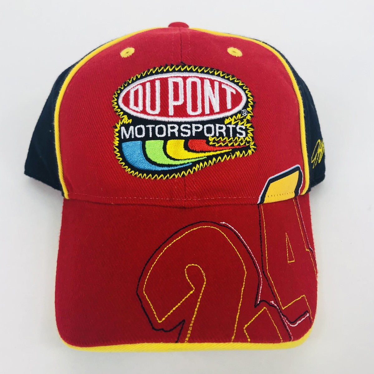 Vintage Jeff Gordon Cap Hat NASCAR 24 Dupont Logo Chevy Chase Red