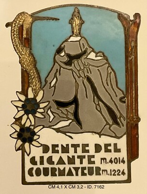 COURMAYEUR DENTE DEL GIGANTE M.4012 VAL D AOSTA SKI MOUNTAIN BADGE