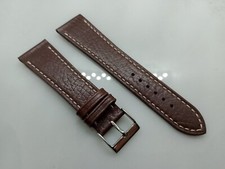 New 22mm Watchgecko Geckota Handmade Soft Genuine Leather Watch Strap Brown YA45