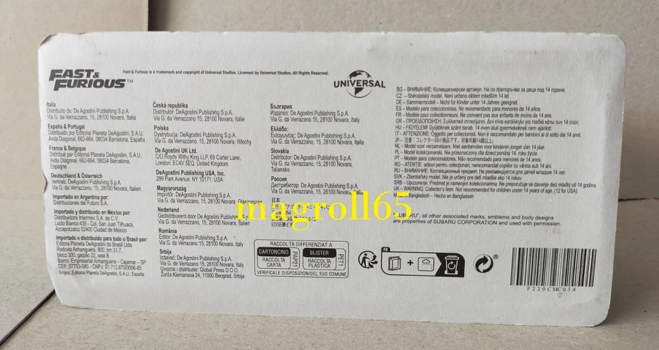 Subaru Impreza WRX STi GH (2009) FAST & FURIOUS 1/43 NUEVO NEW MINT IN BOX - Imagen 4 de 4