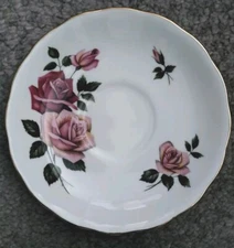 Pink Rose Saucer Plate Royal Vale England Fine Bone China