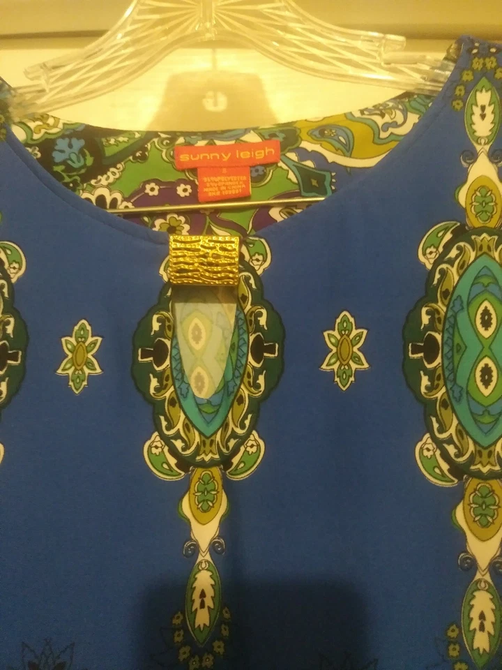 Sunny Leigh: Vestido Camisa Para Mujer Multicolor Poliéster Floral Manga Larga Talla S Foto 4 de 4