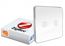 2-Kanal-Smart-Fernbedienung Tuya ZigBee 3.0 mit einem Glas-Touchpanel