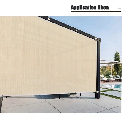 ALION 90% Beige Outdoor Patio Sun Shade Privacy Panel w/ 2 side Grommet UV Protection