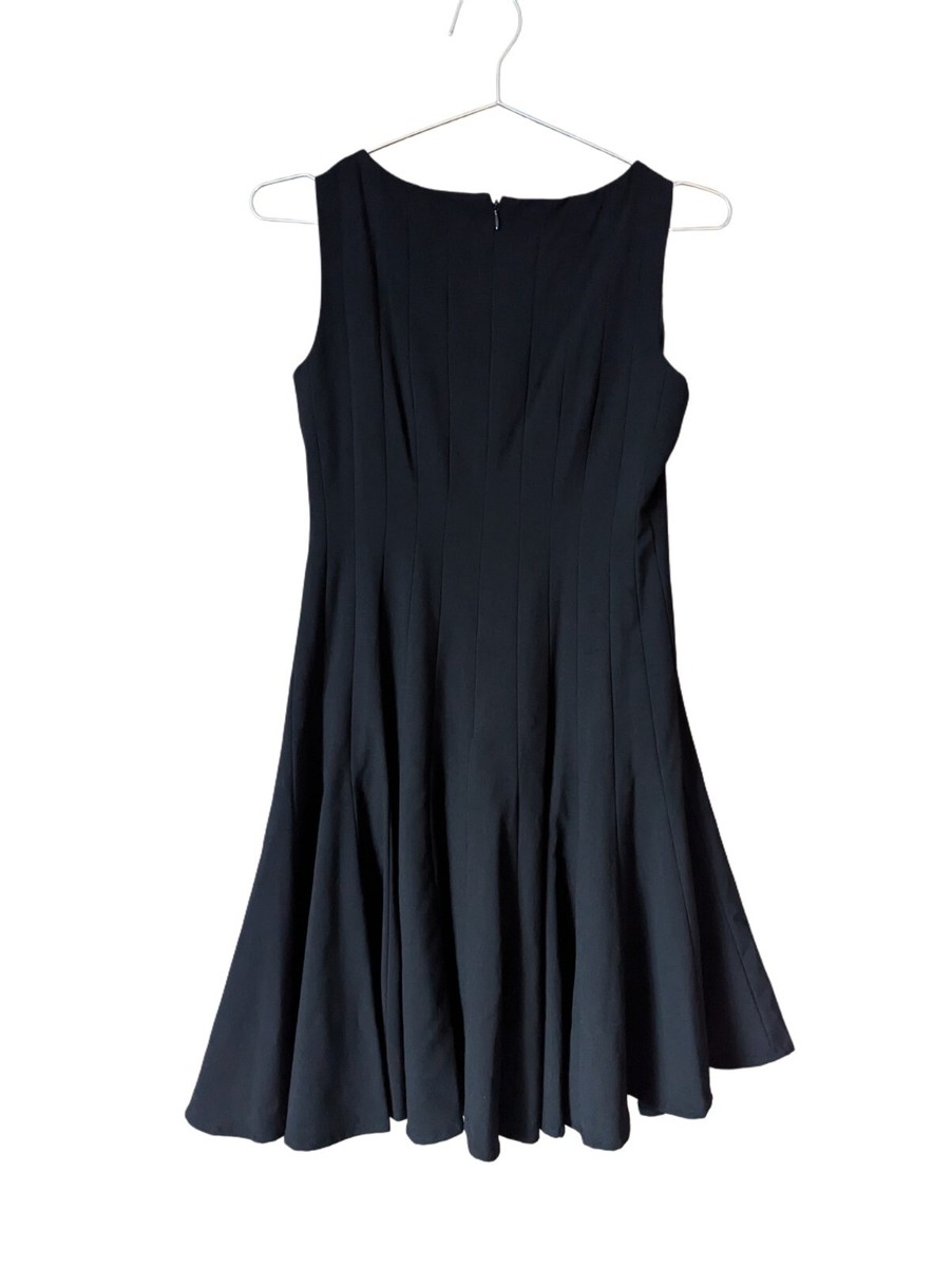 Calvin Klein A-Line Pleated Black Dress Size 4P Slimming Calvin Klein A-Line Pleated Black Dress Size 4P Slimming