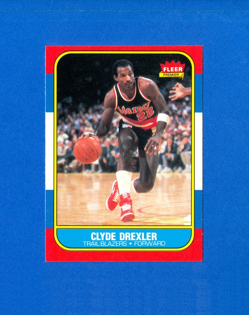 1986/1987 Fleer Basketball #26 Clyde Drexler 86/87 RC Rookie Card MINT Condition
