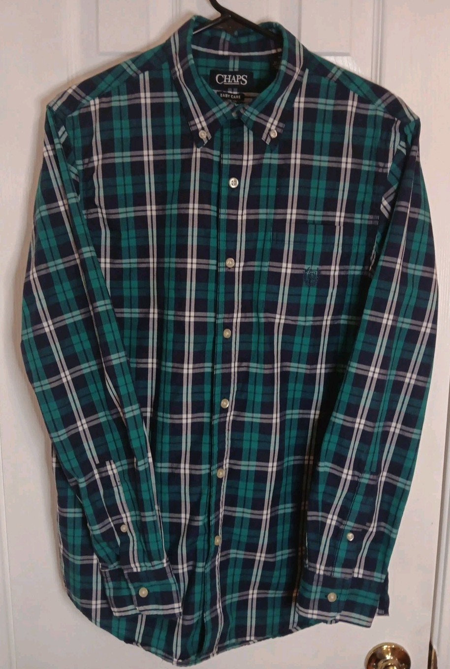 Mens Chaps Button Down Shirt Check Pattern Medium… - image 1