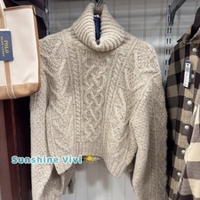 NWT Polo Ralph Lauren Women's Aran Knit Merino Wool Turtleneck Choose Size