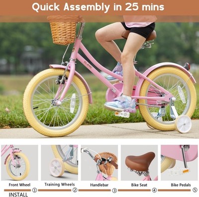 Little Molly 12-20 Inch Kids Retro Cruiser Bike for 2-13 Old with
