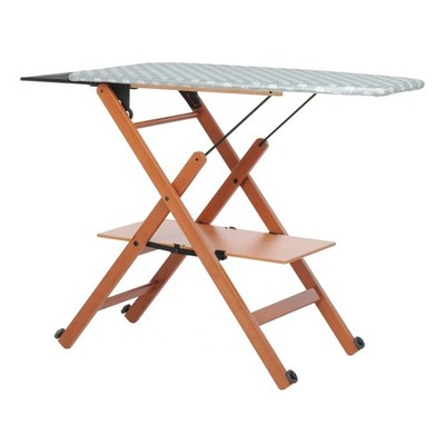 movable ironing board station, walnut