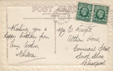 Postcard Genealogy  Mrs Wright Altham House Commercial Street Blackpool Ref PE