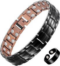 Pulsera de cobre puro para hombre,pulseras cruzadas magn ticas ultrarresistentes