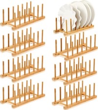 8 Pcs Bboo Wooden Plate Ra Dish Drying Ra Wood Pot Lid Holder