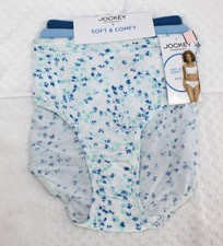NWT JOCKEY set of 3 Supersoft BIKINI 2070 BLUE TEAL WHITE FLORAL 9/XXL