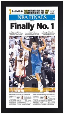 2011 Dallas Mavericks NBA Champions Framed Print 13x24 Finally No 1 Dirk