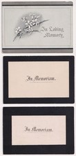Victorian In Memoriam Cards Mourning Memorial Lot x3 Death Cards 1880s 1890s