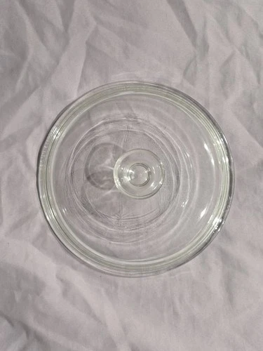 Vintage Pyrex 7¾-inch Round Clear Smooth Glass Knob Lid 22-A Corning N.Y. USA