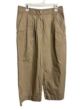 New LOFT Womens Khaki Chino cotton wide leg pants Size 10