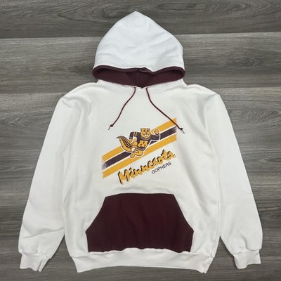 Vintage Minnesota Golden Gophers Hoodie Mens Large White NCAA Football 80s USA