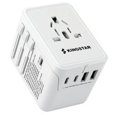 International Plug Travel Adapter 6 in 1 Wall Charger 3 Type-C 5.8A 29W PD 200 