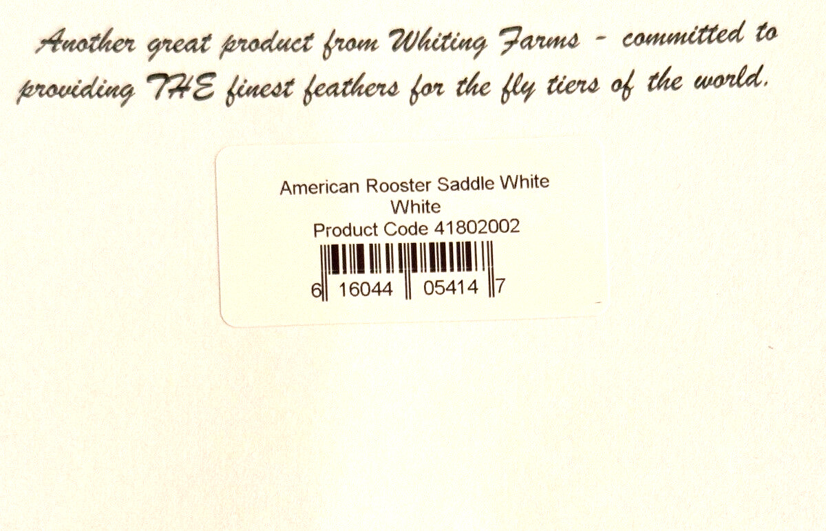 Whiting American Rooster Saddle, White, Fly Tying