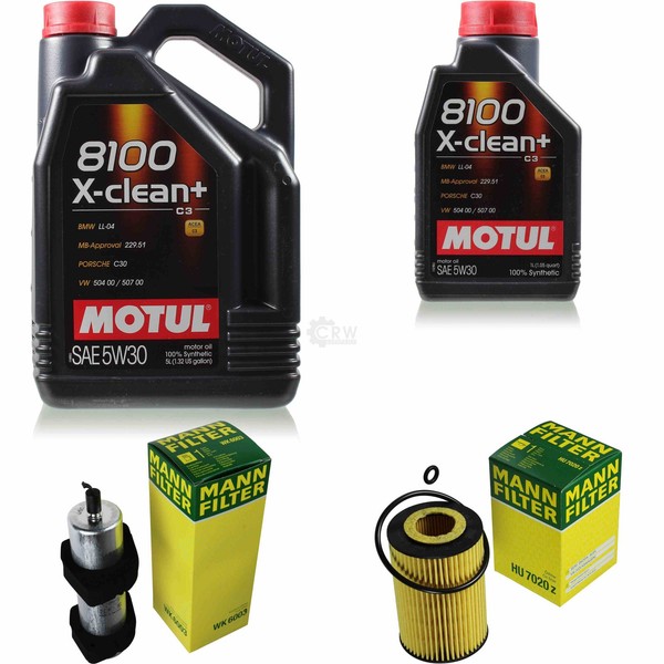 Mann Inspektionspaket 6L Motul 8100 X-Clean+ 5W-30 FüR Audi A4 Avant 2.0 TDI A6-image