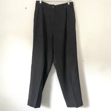 Jason Prescott Pants Womens 14 12 Black Wool Lined Trouser Vintage Tuxedo
