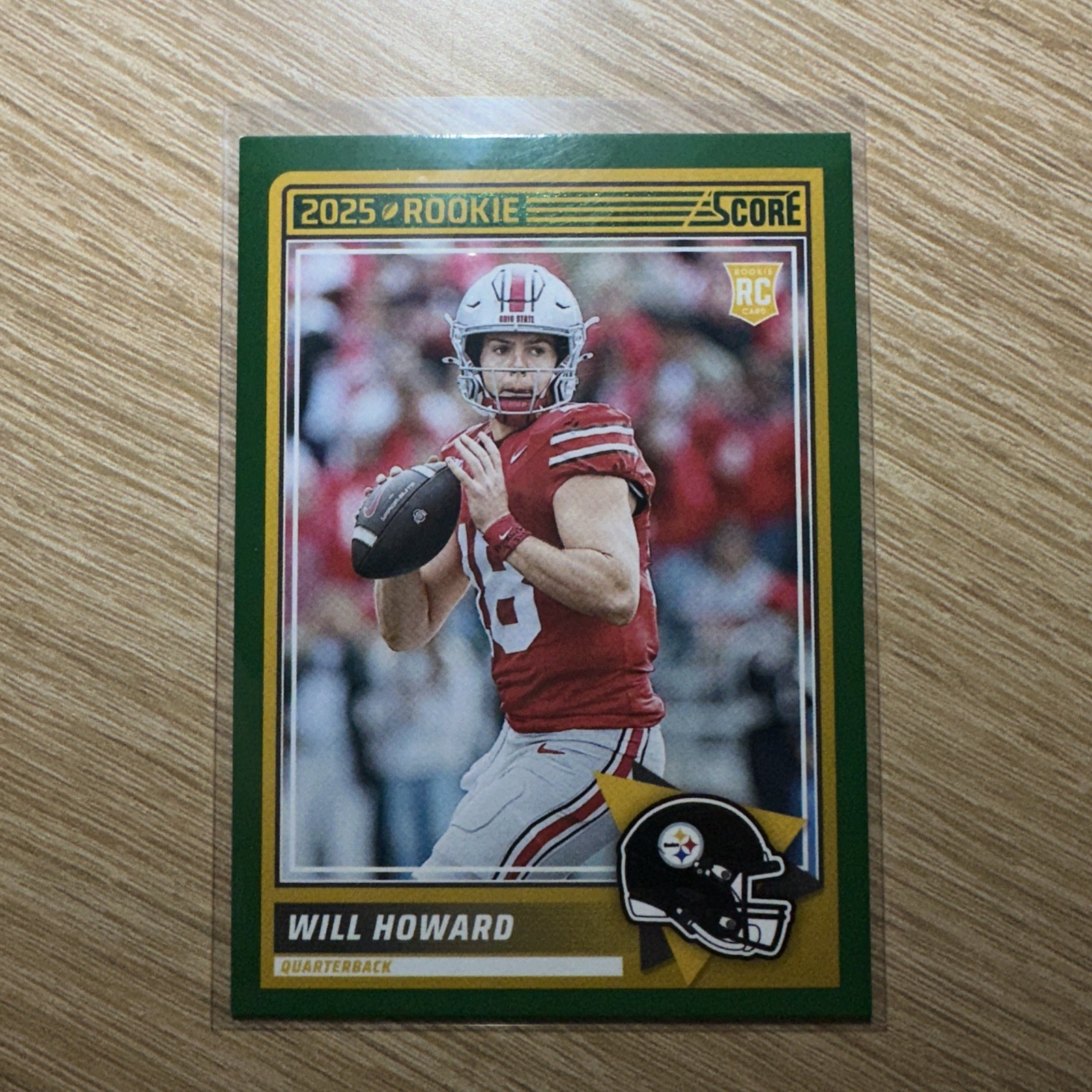 2025 Panini Score Green Rookie Will Howard Pittsburgh Steelers RC #3 Football