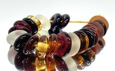 Handmade Lampwork Glass Disk Beads From Murano OOAK Tamara Yarilo Brand 21 Pcs