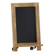 9.5" x 14" Freestanding Tabletop or Wall Mount Magnetic Chalkboard-Torched Wood