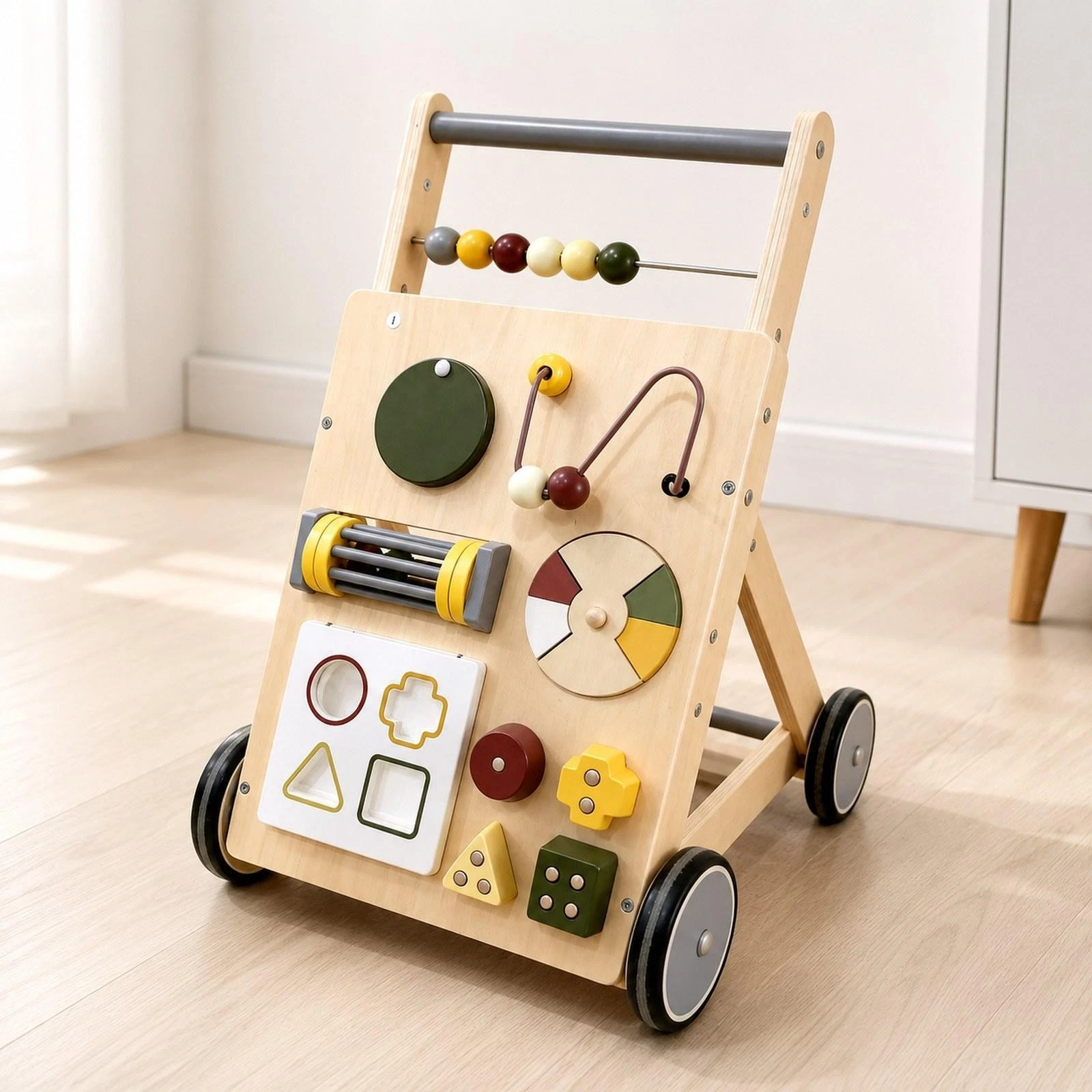 Wooden Baby Walk Activity Push Walk Toy for Boys Girls Birthday Toddlers