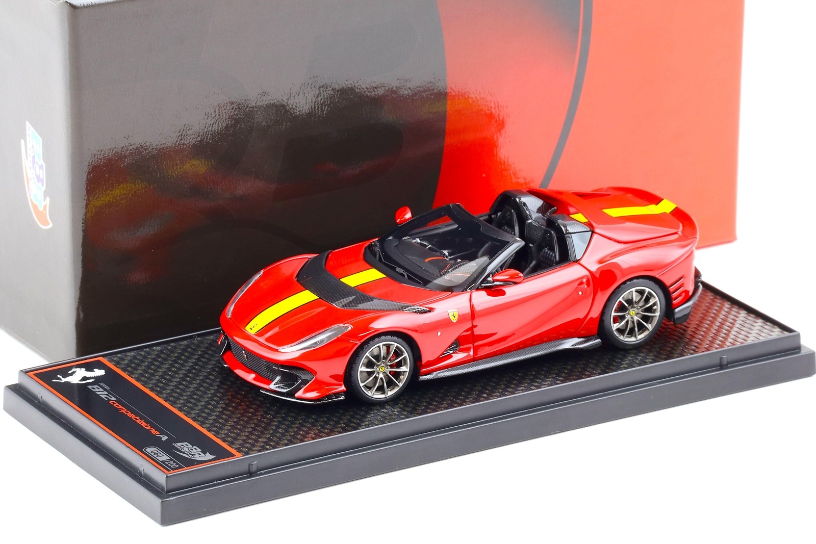 1:43 BBR Ferrari 812 Competizione A Rosso Corsa 322/Yellow Stripe - Limited 200