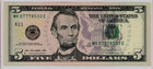 $5 FRN Series 2013 Dallas Fancy MK 07778533 E LUCKY Triple 777 JACKPOT — photo 1