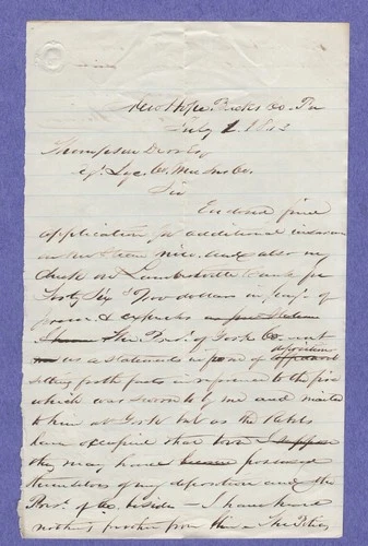 LETTER MENTIONS REBELS INVADING GETTYSBURG P.A. JULY 1st 1863