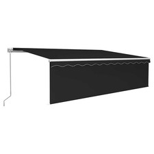 Manual Retractable Awning Outdoor Awning with Blind and LED Awning vidaXL
