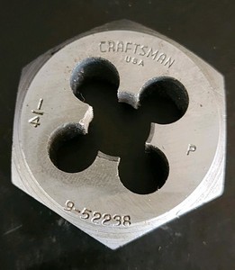 Craftsman 1/4" P 9-52238 Hex DIE. MADE IN USA.