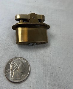 Vintage Ronson Brass Table Lighter Insert Oval Wick Flint USA Tobacciana