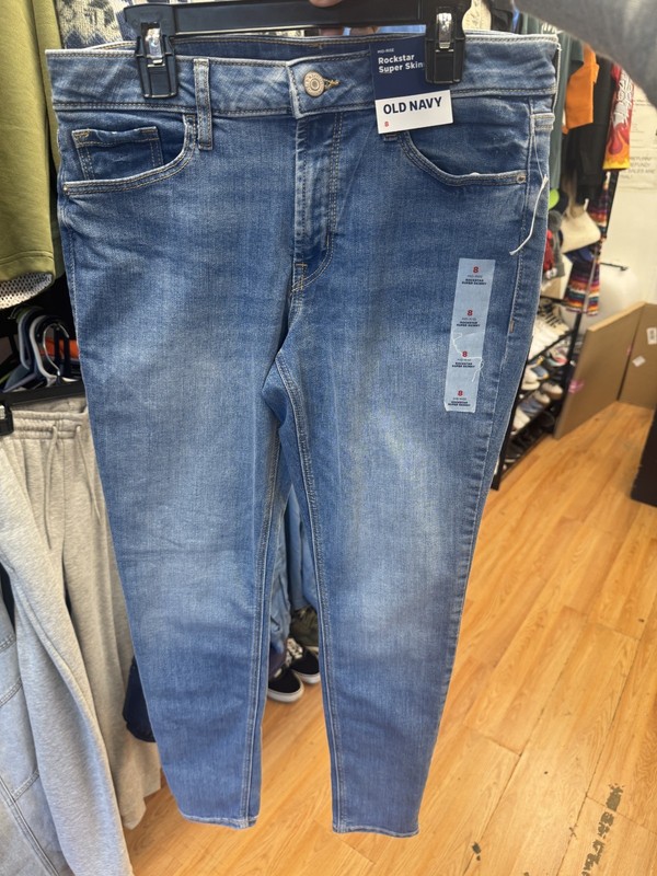 OLD NAVY MID-RISE ROCKSTAR SUPER SKINNY DENIM JEANS PANT SIZE-US-8