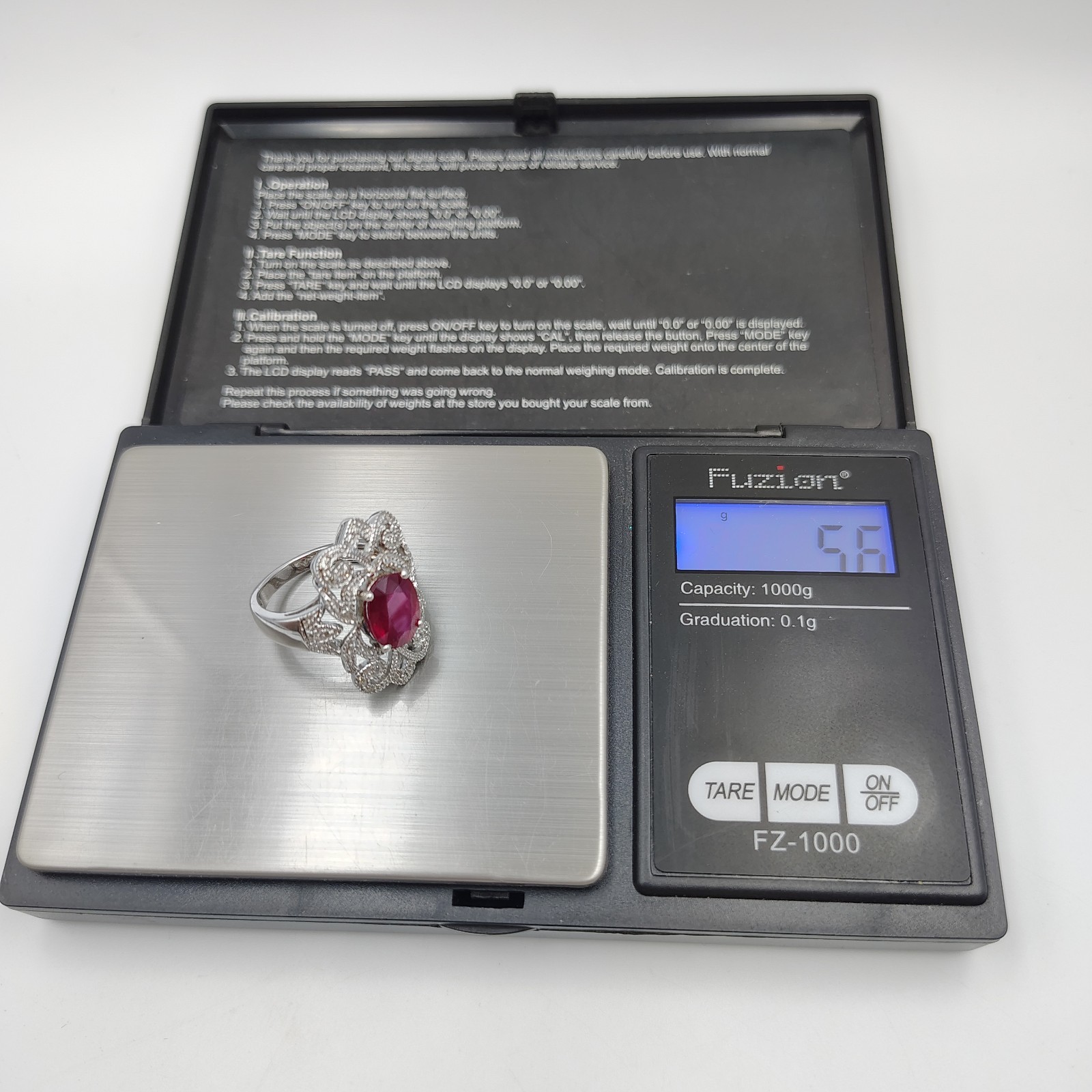 Designer Sterling Silver 925 Ruby & Diamond Ornat… - image 19