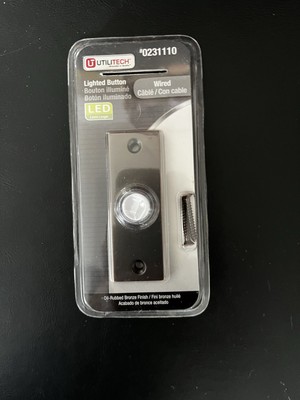 Utilitech Wired Antique Brass Finish LED Lighted Doorbell Button 0231110 - NEW