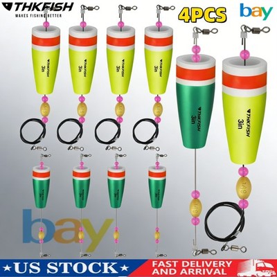 THKFISH 4PCS Saltwater Trout Weighted Popping Cork Fishing Floats Bobbers Rig US