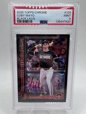 Coby Mayo Rookie Color Match Black Lava /10 2025 Topps Chrome PSA 9 (RC)