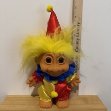 Vintage 11  Russ Troll Doll Clown Jester Yellow Hair