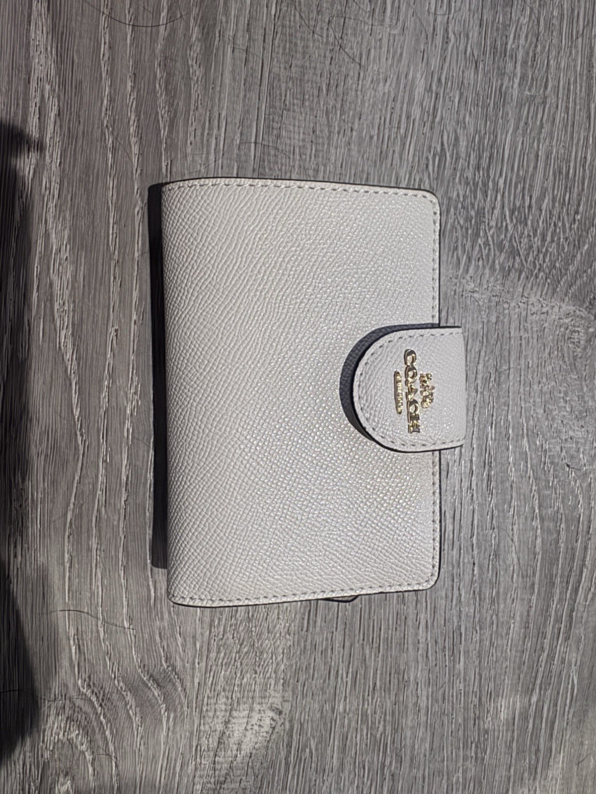 Coach Medium Corner Zip Wallet in Chalk White Leather Style 6390 New With Tags